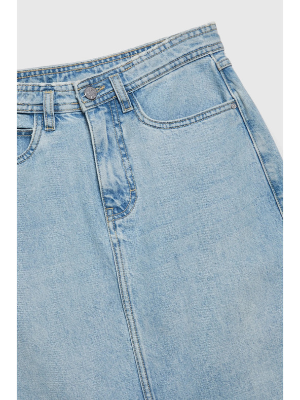 Moodo Langer Jeans-Rock mit Schlitz Moodo
