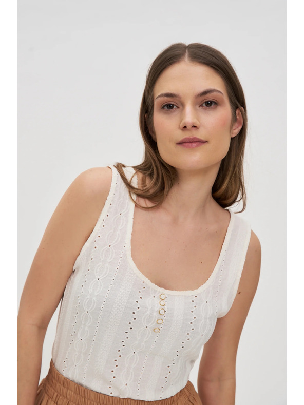 Moodo Weißes Damen-Top ärmellos