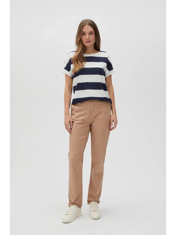 Moodo Blau-weiß gestreiftes Damen-T-Shirt Moodo