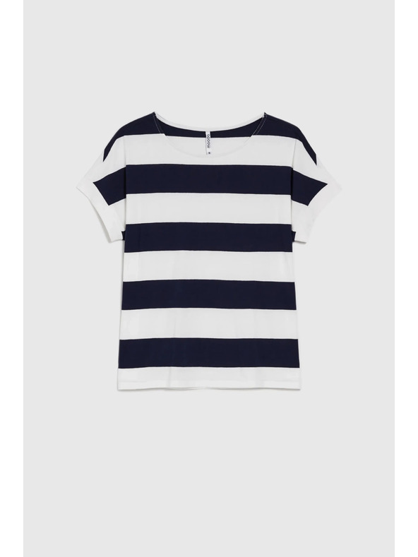 Moodo Blau-weiß gestreiftes Damen-T-Shirt Moodo