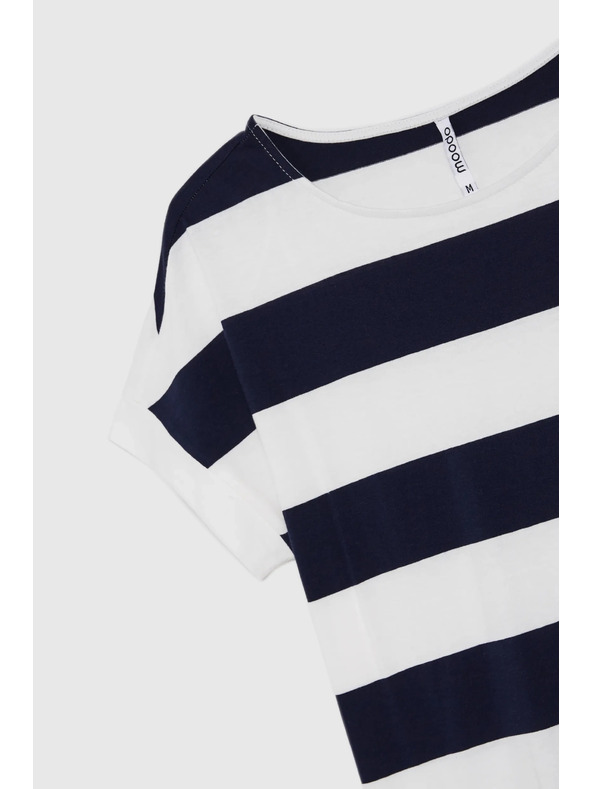 Moodo Blau-weiß gestreiftes Damen-T-Shirt Moodo