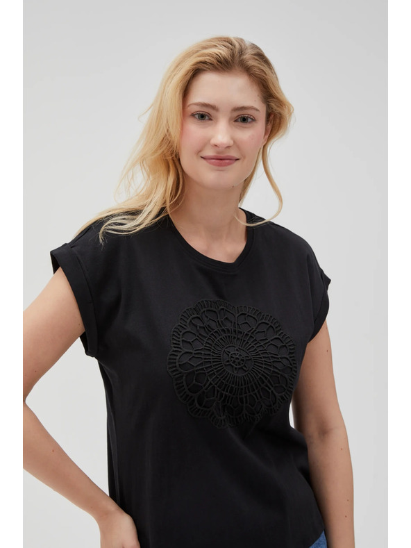 Moodo Schwarzes Damen Long Shirt Moodo