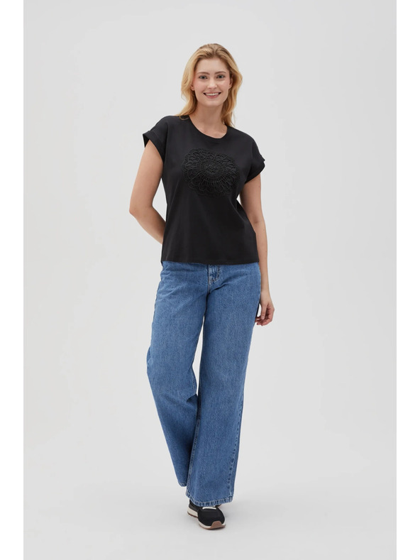 Moodo Schwarzes Damen Long Shirt Moodo