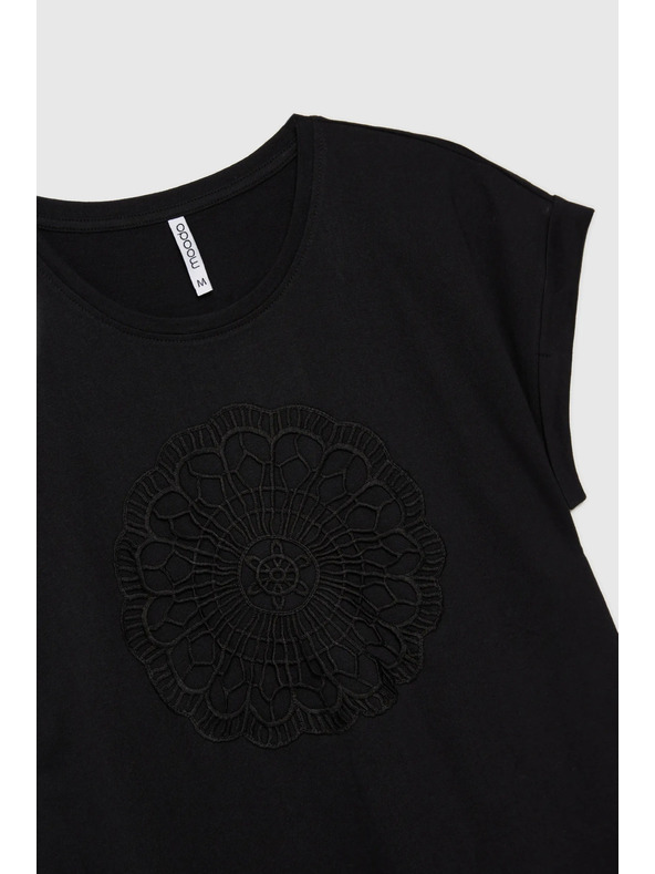Moodo Schwarzes Damen Long Shirt Moodo