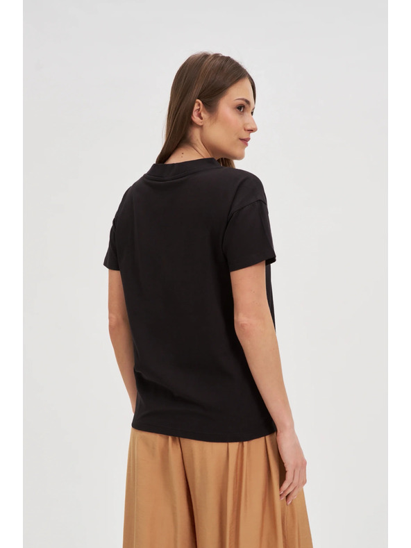 Moodo Schwarzes Damen-T-Shirt Moodo