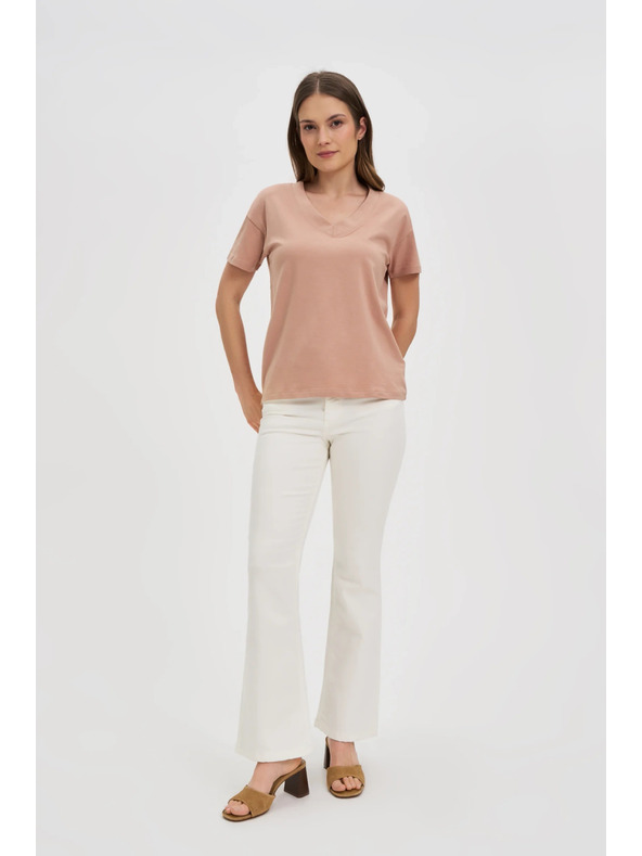 Moodo Hellbraunes Damen-T-Shirt Moodo