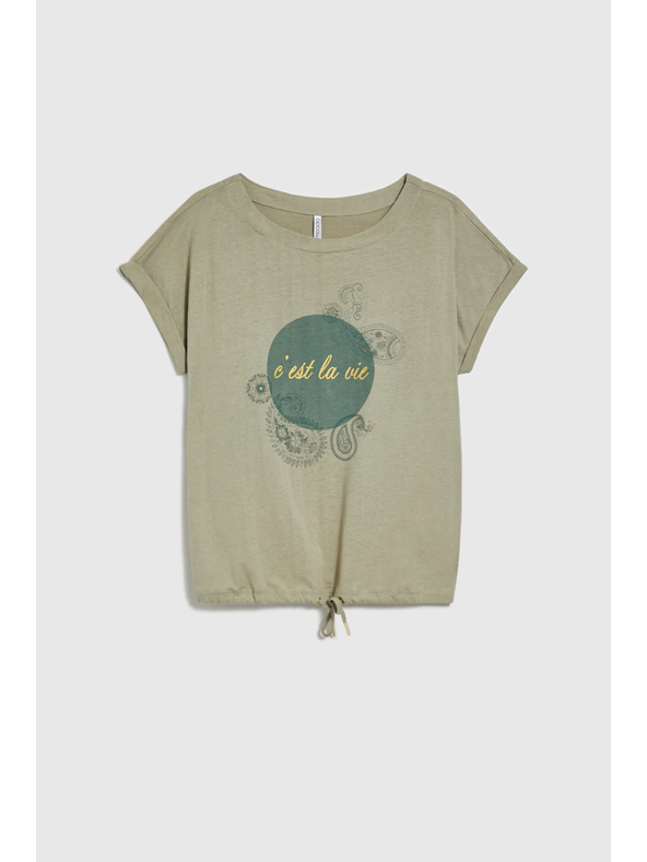 Moodo Olivgrünes Damen-T-Shirt Moodo