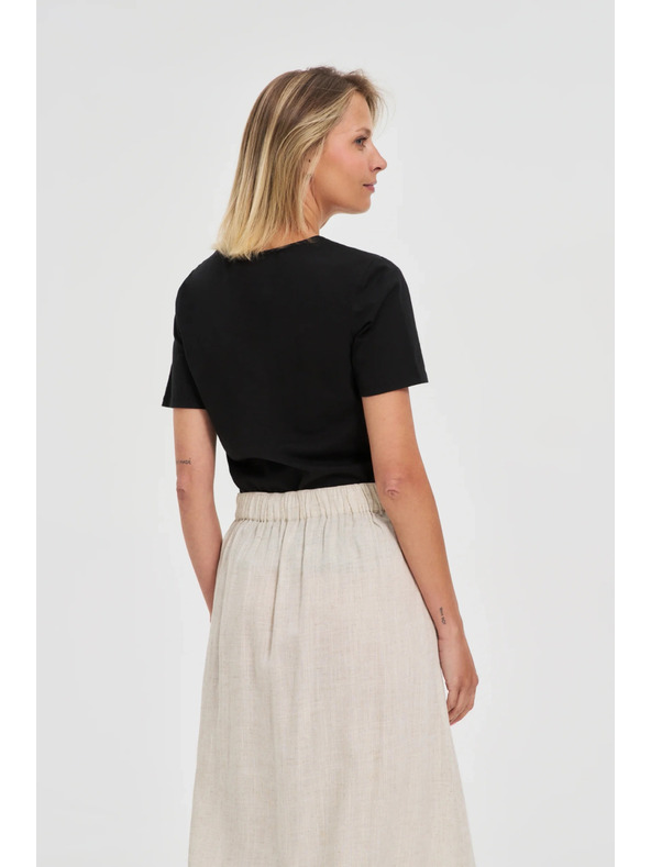Moodo Schwarzes Damen Long Shirt Moodo
