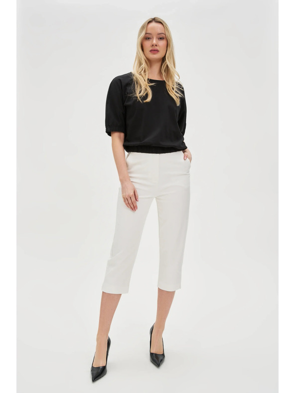 Moodo Schwarzes Damen-T-Shirt aus Baumwolle Moodo