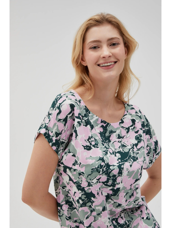 Moodo Rosa Damenbluse mit Bindung