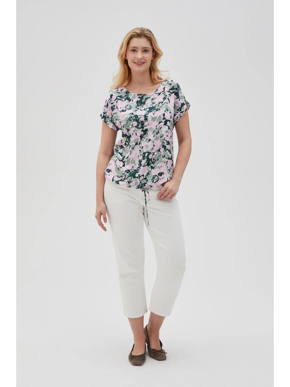 Moodo Rosa Damenbluse mit Bindung