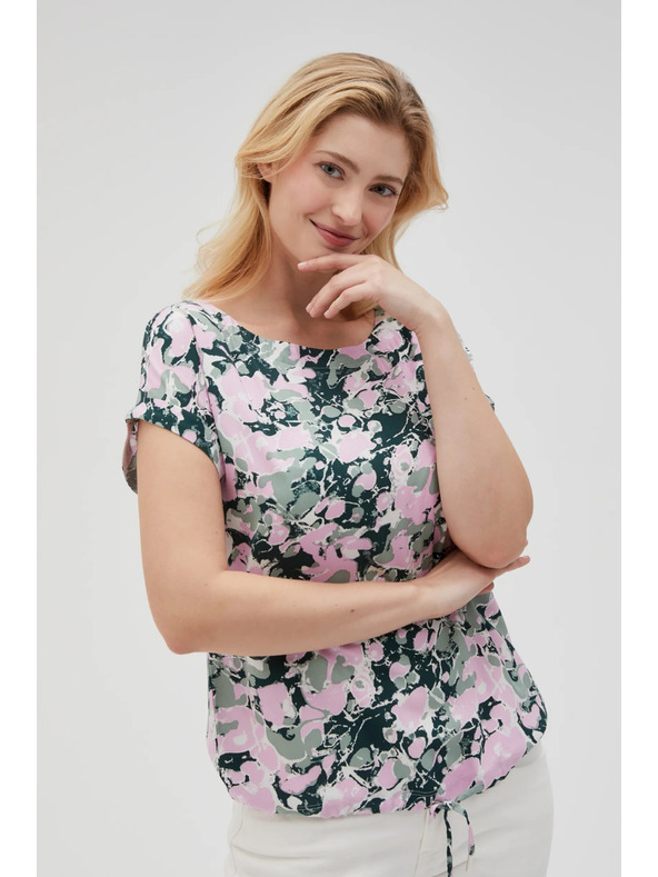 Moodo Rosa Damenbluse mit Bindung
