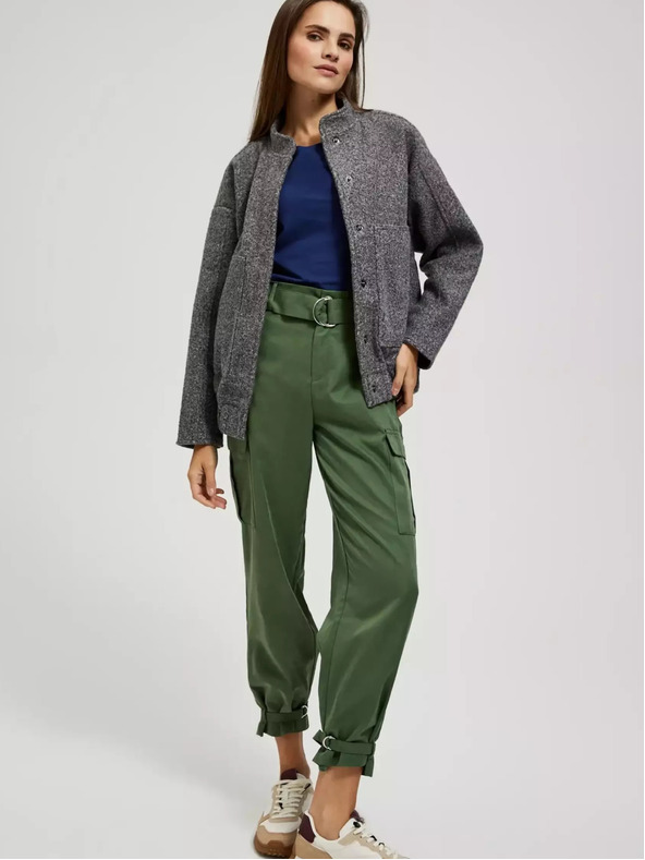 Moodo Grau melierter Bomberjacke
