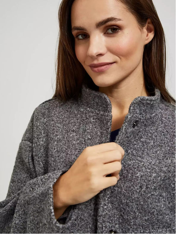 Moodo Grau melierter Bomberjacke