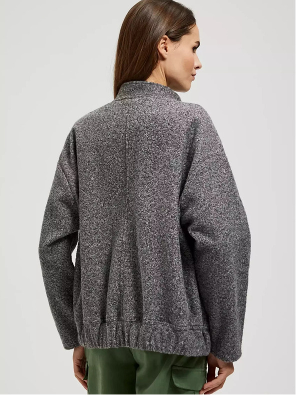 Moodo Grau melierter Bomberjacke