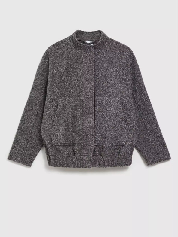 Moodo Grau melierter Bomberjacke
