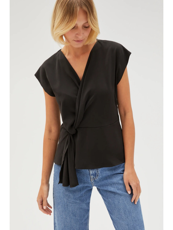 Moodo Schwarze Damenbluse