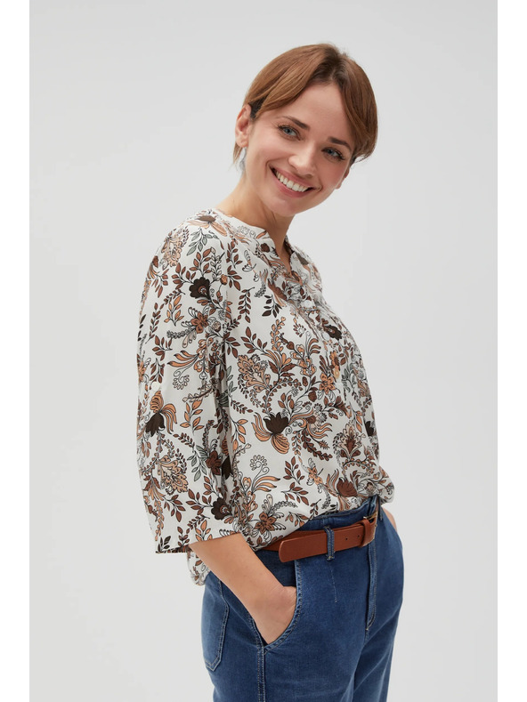 Moodo Beige Damenbluse