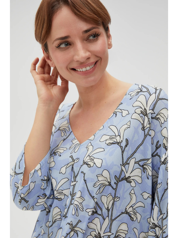 Moodo Blaue Damenbluse