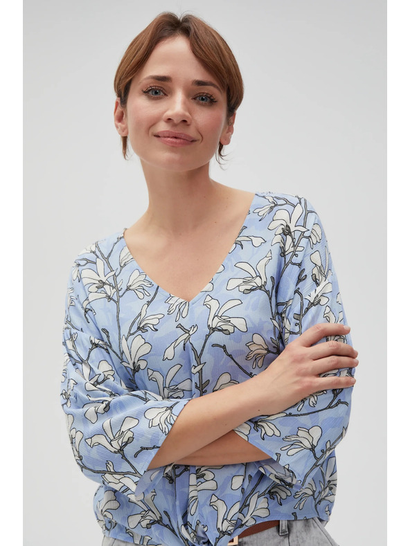 Moodo Blaue Damenbluse
