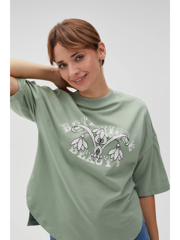 Moodo Olivgrünes Damen-T-Shirt
