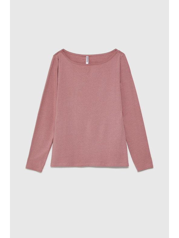 Moodo Dusty Rosa Damen-T-Shirt mit langen Ärmeln