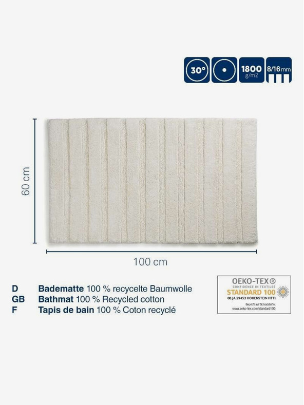 Kela Badezimmermatte Megan 100x60 cm Baumwolle silbergrau KELA