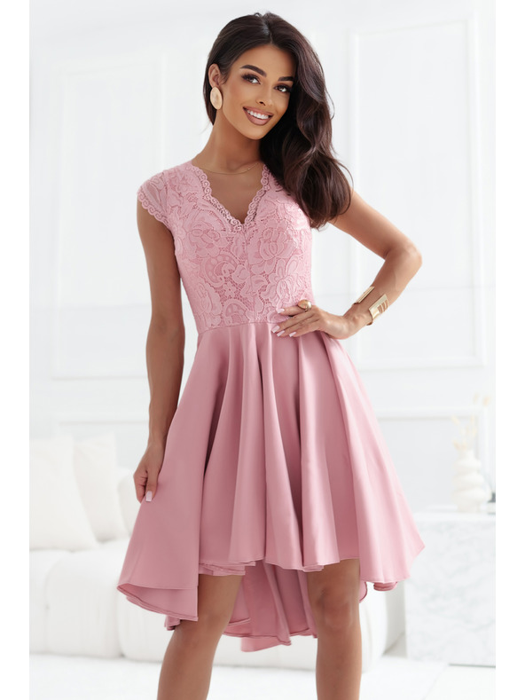 numoco Hellrosa Kleid mit Spitze