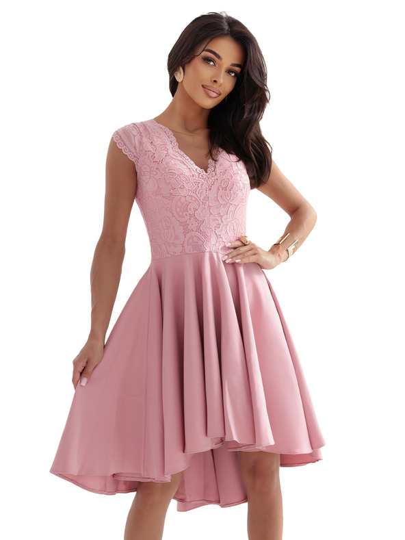 numoco Hellrosa Kleid mit Spitze