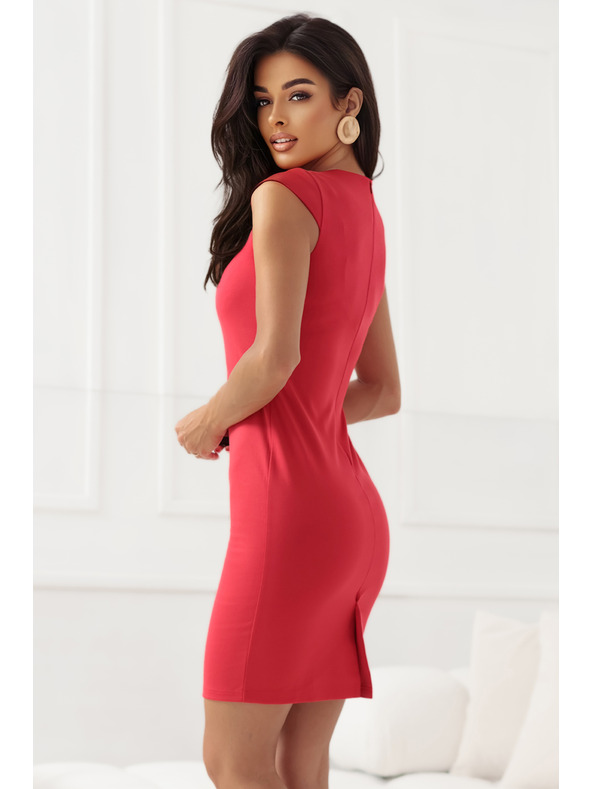 numoco Klassisches figurbetontes Kleid in Rot