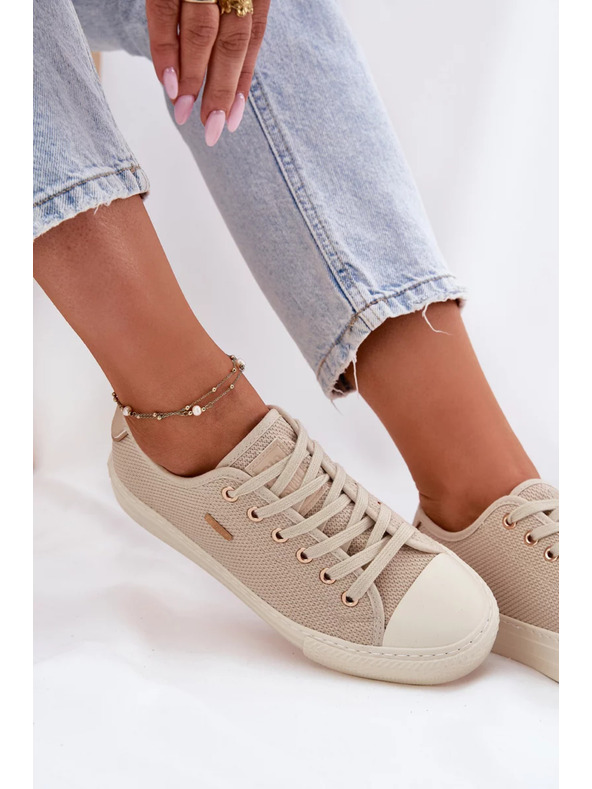 BIG STAR SHOES Damen Canvas-Sneaker Big Star – beige