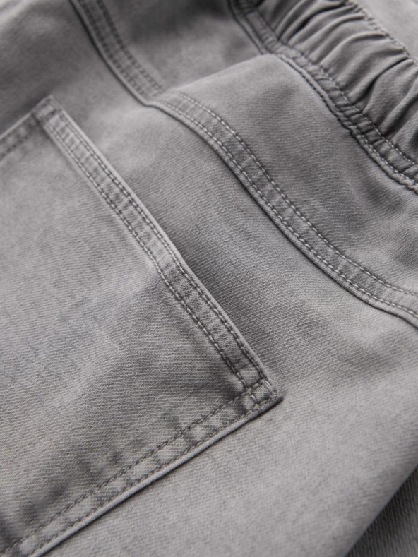Ombre Clothing Herren Jeans-Shorts mit dekorativer Steppnaht - hellgrau