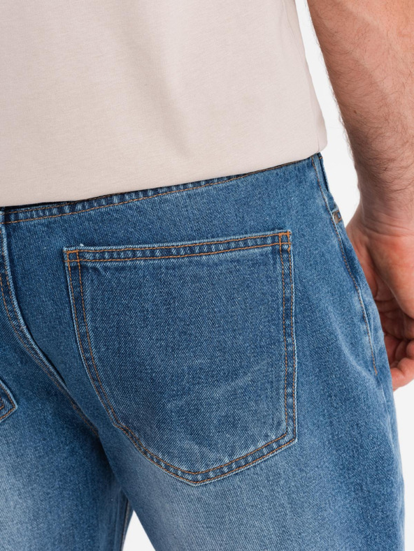 Ombre Clothing Herren Jeans-Shorts mit Löchern und Rissen - blau