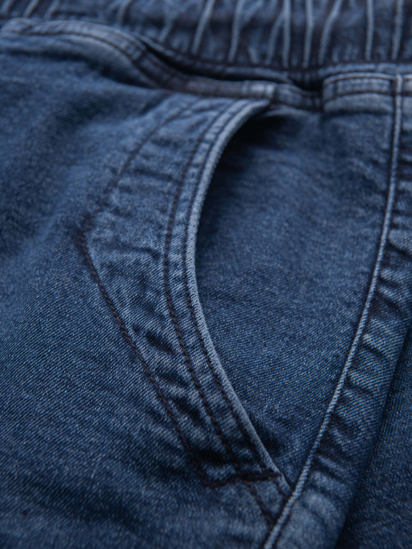 Ombre Clothing Herren Jeans-Shorts mit umgeschlagenen Beinabschluss - dunkelblau