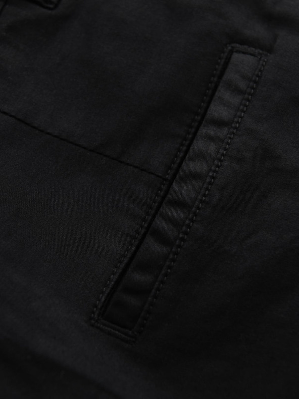 Ombre Clothing Herren klassische Chino-Shorts mit umgeschlagenen Beinabschluss - schwarz