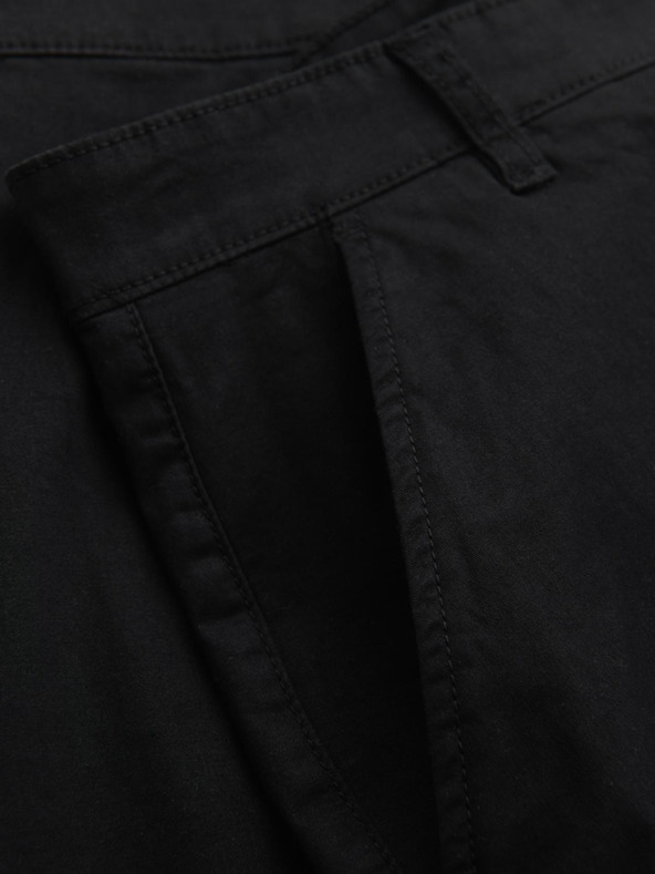 Ombre Clothing Herren klassische Chino-Shorts mit umgeschlagenen Beinabschluss - schwarz