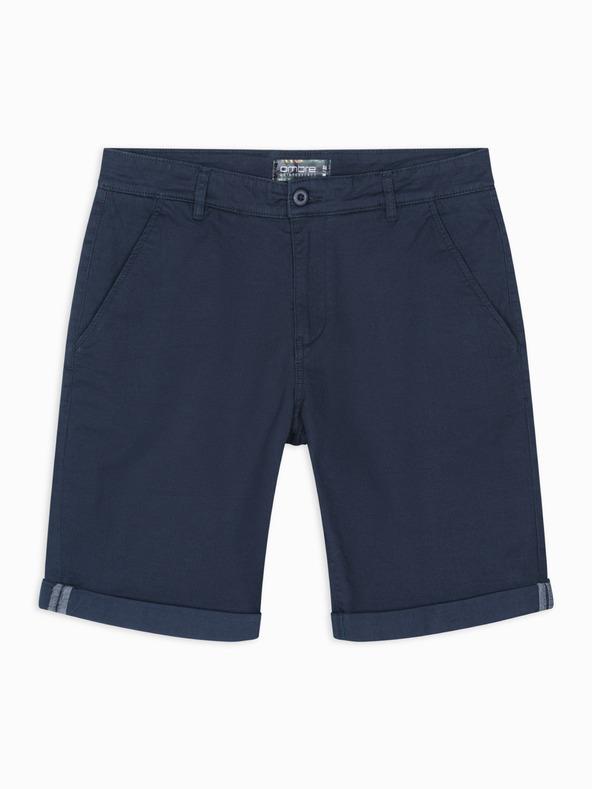 Ombre Clothing Herren klassische Chino-Shorts mit umgeschlagenen Beinabschluss - dunkelblau