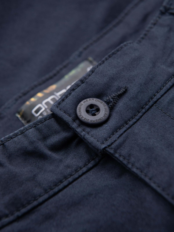 Ombre Clothing Herren klassische Chino-Shorts mit umgeschlagenen Beinabschluss - dunkelblau