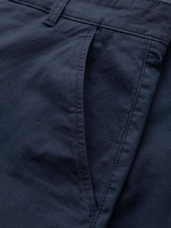 Ombre Clothing Herren klassische Chino-Shorts mit umgeschlagenen Beinabschluss - dunkelblau