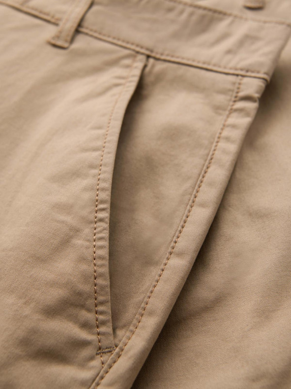 Ombre Clothing Herren-Chino-Shorts mit umgeschlagenem Beinabschluss - beige
