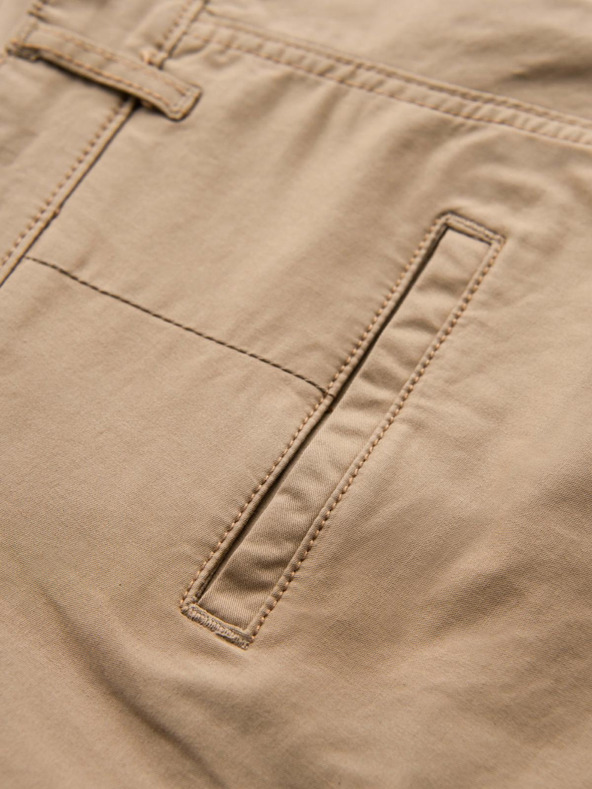 Ombre Clothing Herren-Chino-Shorts mit umgeschlagenem Beinabschluss - beige