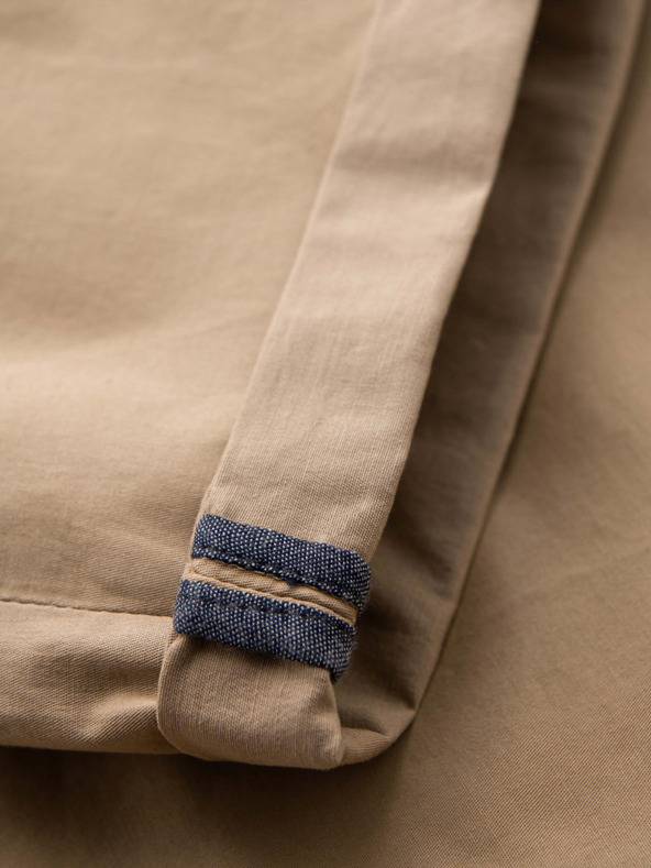 Ombre Clothing Herren-Chino-Shorts mit umgeschlagenem Beinabschluss - beige