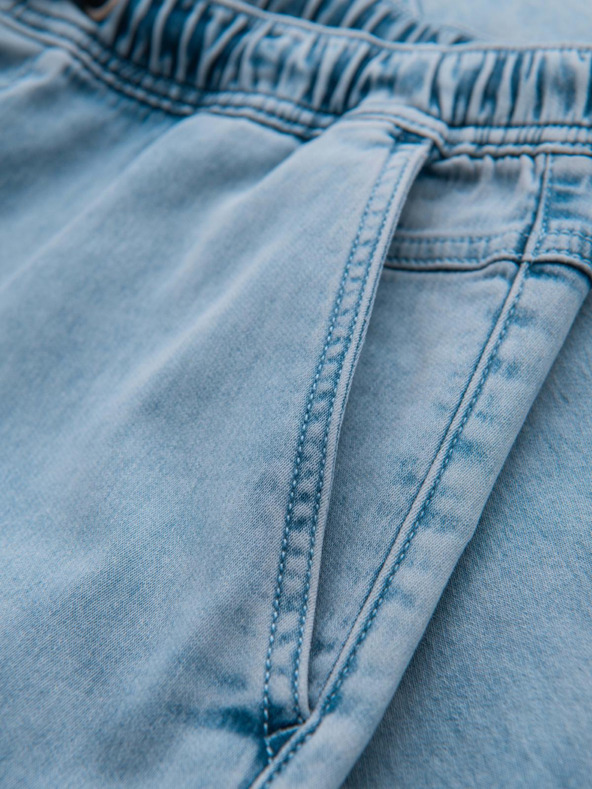 Ombre Clothing Herren-kurze Jeans-Shorts mit dekorativer Steppnaht - hellblau