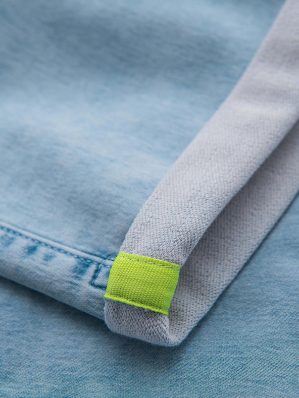 Ombre Clothing Herren-kurze Jeans-Shorts mit dekorativer Steppnaht - hellblau