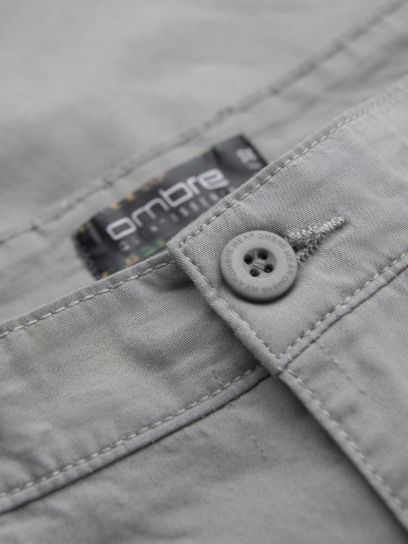 Ombre Clothing Herren-Chino-Shorts mit umgeschlagenem Beinabschluss - grau