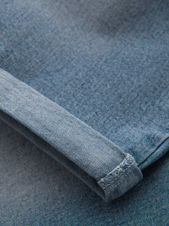 Ombre Clothing Herren-Jeans-Shorts mit umgeschlagenen Beinabschluss - hellblau