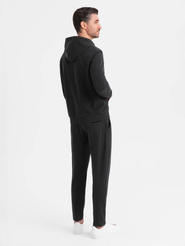 Ombre Clothing Herren-Hoodie + Jogginghose - schwarz