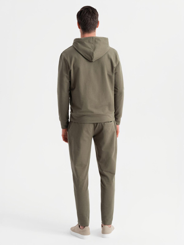 Ombre Clothing Herren-Hoodie + Jogginghose - olivgrün