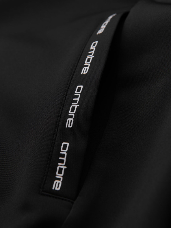 Ombre Clothing Herren-Zip-Hoodie mit Einfassung - schwarz