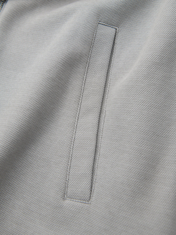 Ombre Clothing Herren-Strick-Bomberjacke - grau